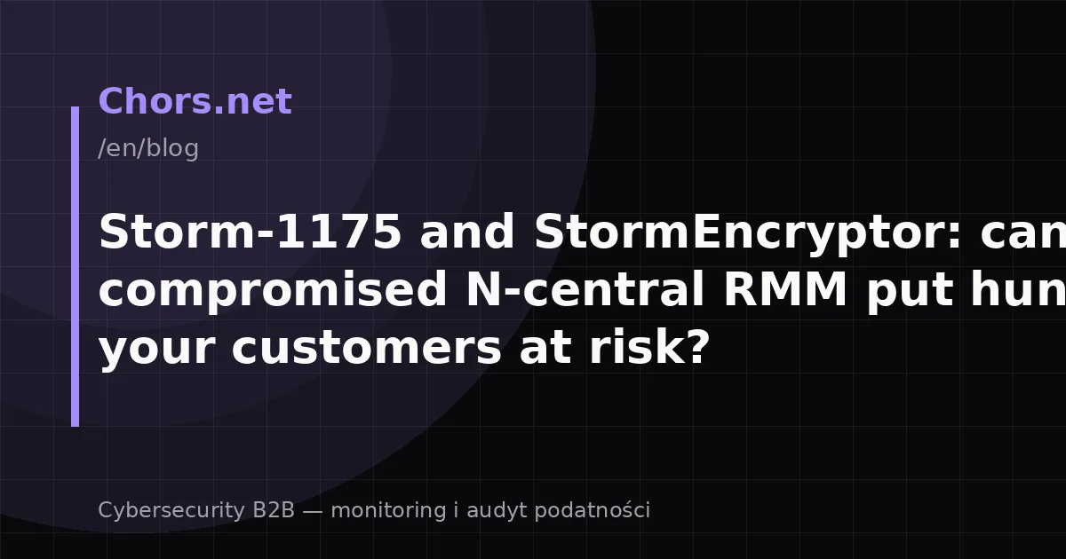 Storm-1175 and StormEncryptor: can one compromised N-central RMM put hundreds of your customers at risk?