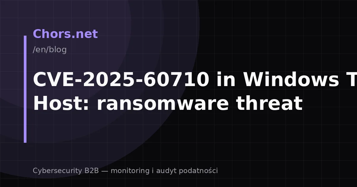 CVE-2025-60710 in Windows Task Host: ransomware threat